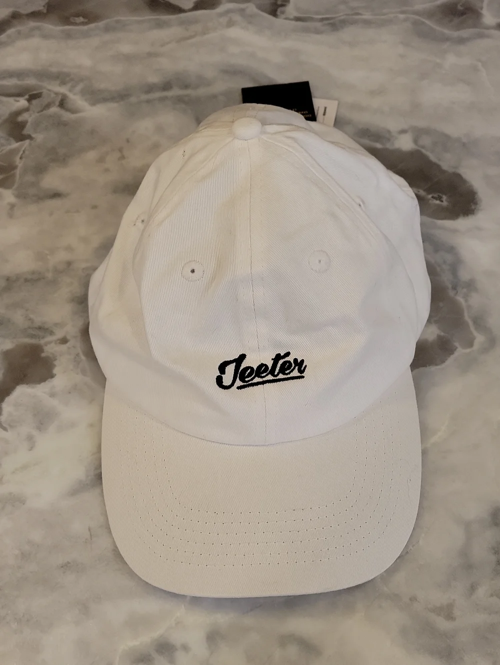 Jeeter white adjustable back baseball cap, OS
